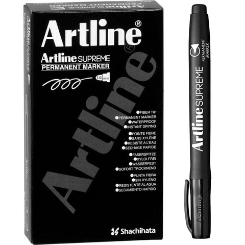 Artline Box 12 Supreme Permanent Marker (Black)