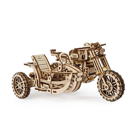 UGears Wooden 3D Puzzle Scrambler UGR-10 Motorbike With Sidecar Kit
