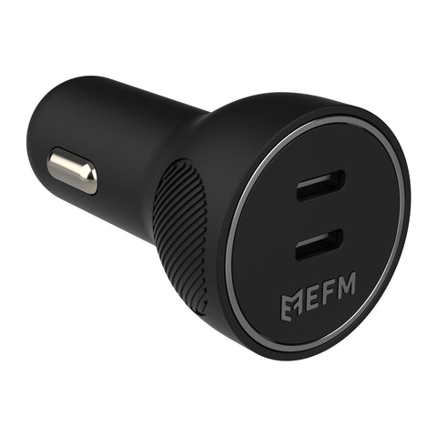 EFM 60W Dual Port Car Charger with Power Delivery & PPS (Black)