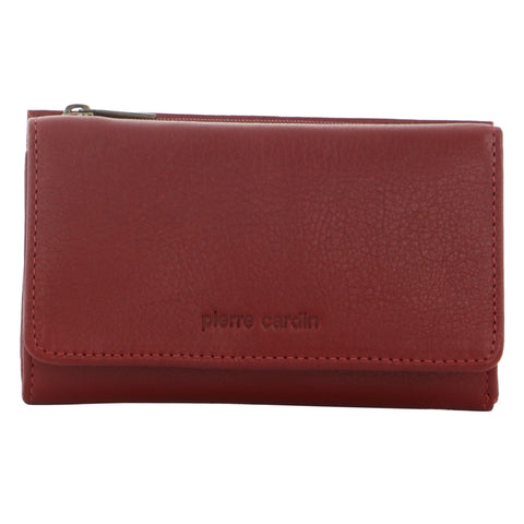 Pierre Cardin Women's Leather Tri-Fold Protected RFID Wallet 14cm Red