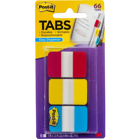 Post-It 686-Ryb Durable Tabs (Assorted) [Pack 66]