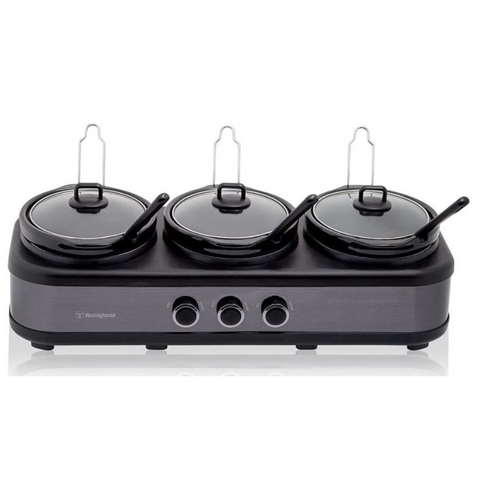 Westinghouse 3-Pot Slow Cooker - Black