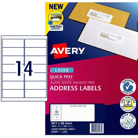 Avery L7163 Quick Peel Labels – Pack 100