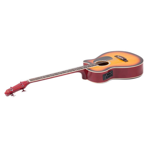 Karrera 4 String Acoustic Bass Guitar Electric Pickup Band Equaliser (Sunburst)