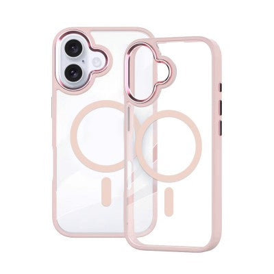 Redefine Clear Case with Metal Lens for iPhone 16 - Pink