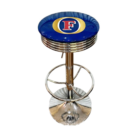 A Man & His Cave Fosters Bar Stool Adjustable Height 360 Degree Swivel Blue Seat