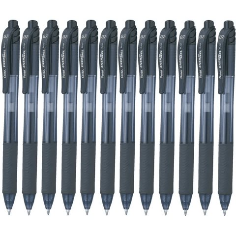 Pentel BL107 Box 12 Energel-X Retractable Gel Ink Pen 0.7mm (Black)