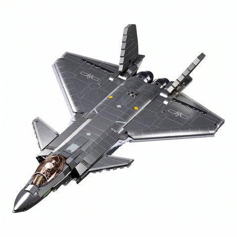 Sluban B1187 Model Kit 1:44 J20 Mighty Dragon Chinese Stealth Fighter Jet Plane Modern PLAAF Military Building Blocks DIY Set Toy