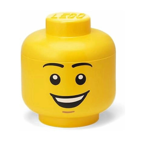 Lego Mini Storage Head Happy Face Yellow 11cm Box Toy Organiser