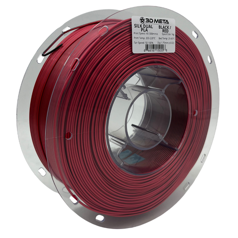 3D META Dual Silk PLA 3D Printing Filament - Black / Red
