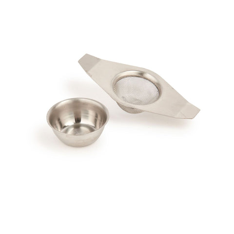 La Cafetiere 12cm Single Cup Stainless Steel Tea Strainer with Drip Bowl