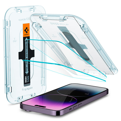 Spigen Apple iPhone 14 Pro Max EZ Fit GLAS.tR Slim (Sensor Protection) 2PCS Glass Screen Protector - Clear