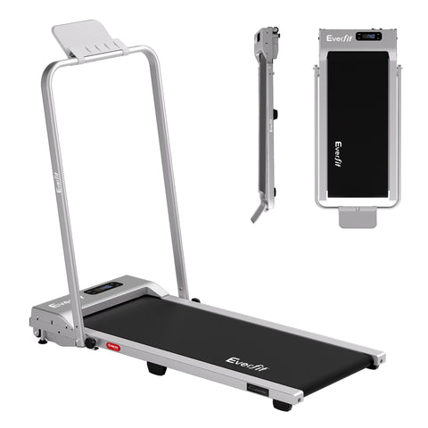 Everfit 3 in 1 Walking Pad Treadmill 12% Incline Foldable Under Desk Treadmills for Home Gym With 38cm Wide Belt Silver