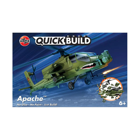 Airfix Quickbuild Apache Helicopter Scaled Plastic Model Kit - Green