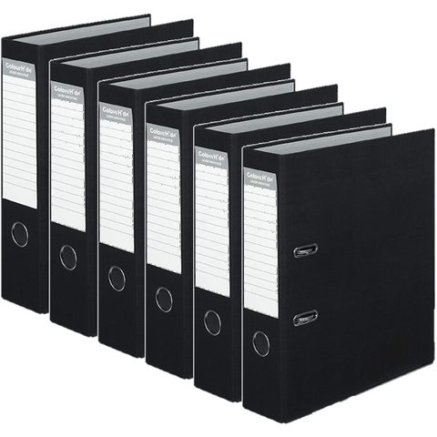 Colourhide Lever Arch File Folder A4 Pack of 6 (Black)