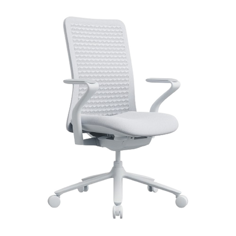 Desky Pro Ergonomic Mesh Chair No Headrest Soft White