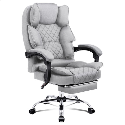 ALFORDSON Office Chair Executive Seat Computer Fabric Recliner (Grey)