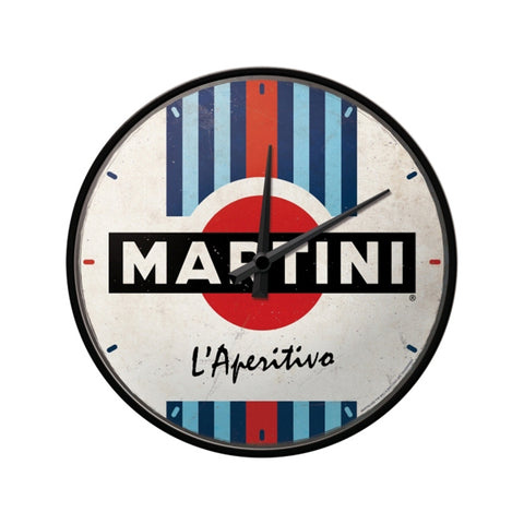 Nostalgic-Art Wall Clock Martini Lapertivo Racing Stripes Design 30cm