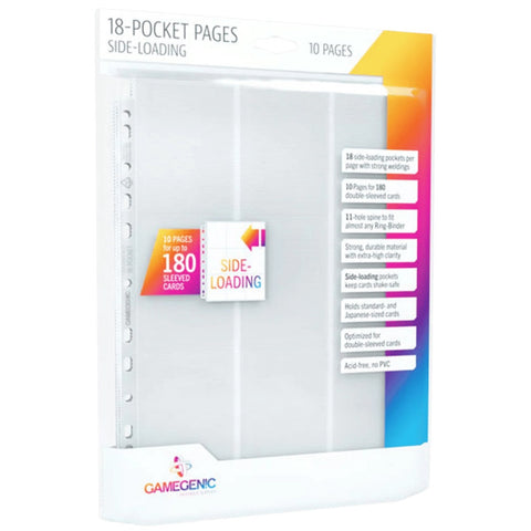Gamegenic Sideloading 18 Pocket Pages 10-Pieces Pack (White)