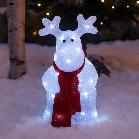 Lexi Lighting Acrylic Deer with Red Scarf
