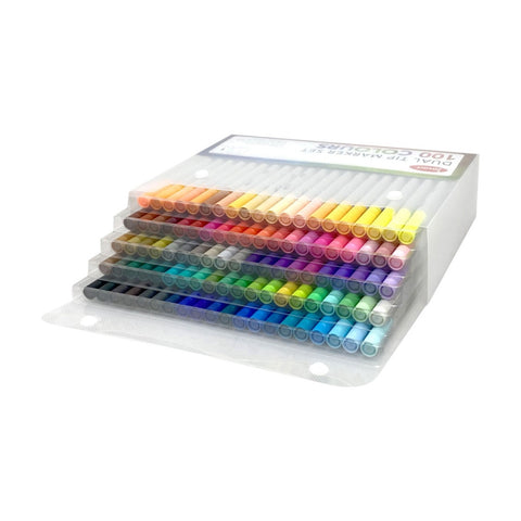 Jasart 100pc Dual Nib Tip Colour Marker Art/Craft Drawing/Sketch Supplies Set