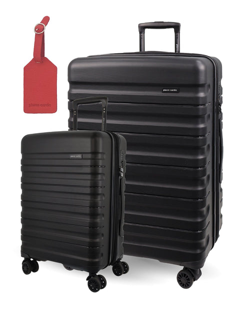 Pierre Cardin Hard-Shell Luggage Large+Cabin (Black)