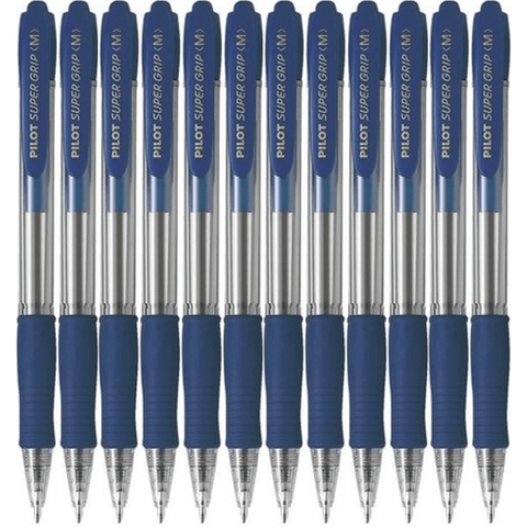 Pilot Super Grip Retractable Ballpoint Pen Medium 1.0mm (Blue) [Box 12]