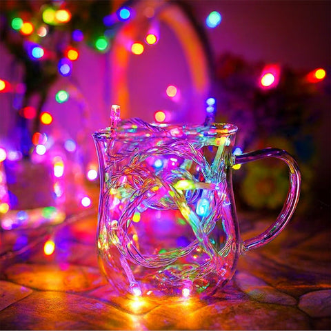 Lexi Lighting Battery Operated 50 LED String Light Clear Cable - Multicolour