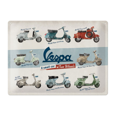 Nostalgic-Art Large Sign Plaque Vespa Model Chart 30x40cm