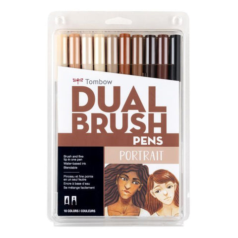 Tombow Dual Brush Pen Marker Drawing/Sketching Set (Portrait) [10-Pieces]