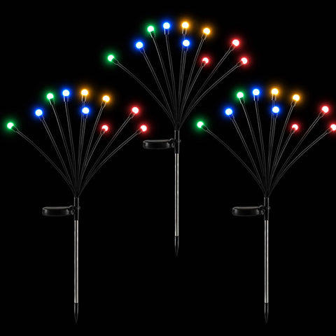 Jingle Jollys Christmas Lights Solar Firefly Lights Garden Decoration Path Lights Multicolour 3 Pack