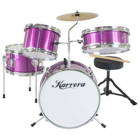 Karrera Childrens 4-Piece Drum Kit (Purple)