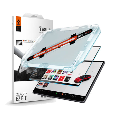 SPIGEN Tesla Model Y Juniper 2025 GLAS.tR EZ Fit Anti-Glare Glass Screen Protector 15.4" (Clear)