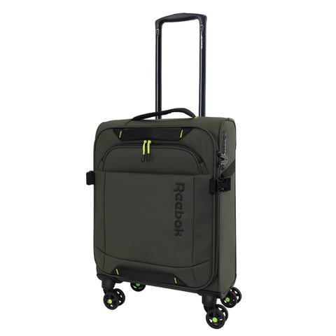 Reebok Pro Cabin Leather Film Soft Shell Suitcase Travel Lauggage 54cm Khaki