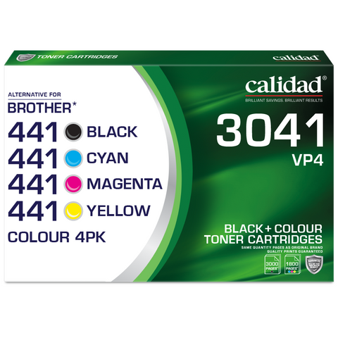 Calidad Brother TN-441 BCMY Laser Toner Cartridges 4 Pack