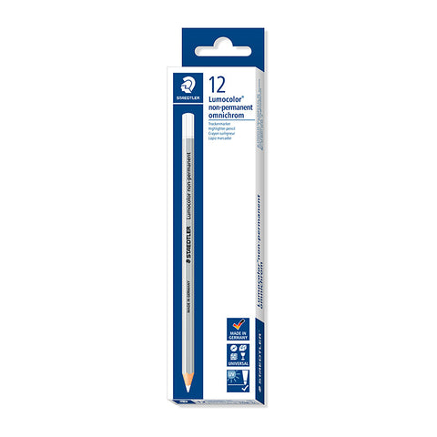 Staedtler Lumocolor non-permanent omnichrom 108 Dry marking pencil (White) [Box 12]