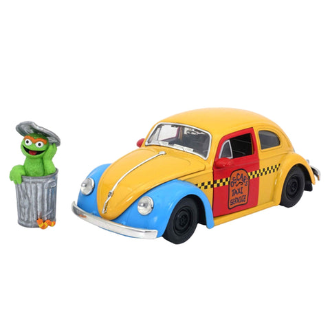 Jada 1:24 Sesame Street 1959 VW Beetle with Oscar The Grouch