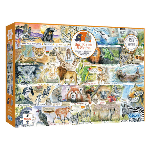 Gibsons 1000pc Sun Bears and Sloths Puzzle