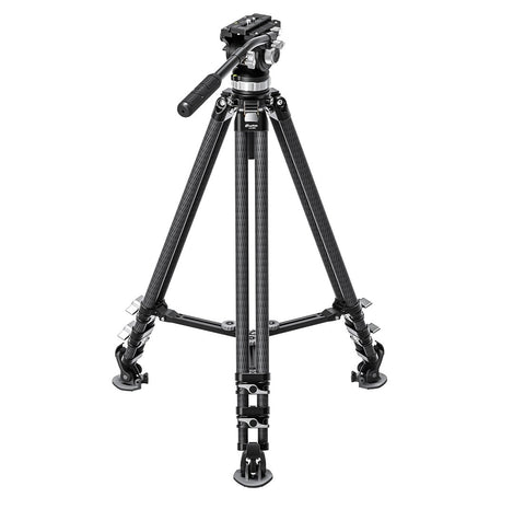 Leofoto LVC-253C+BV-15 Carbon Fiber Twin Leg Video Tripod Kit