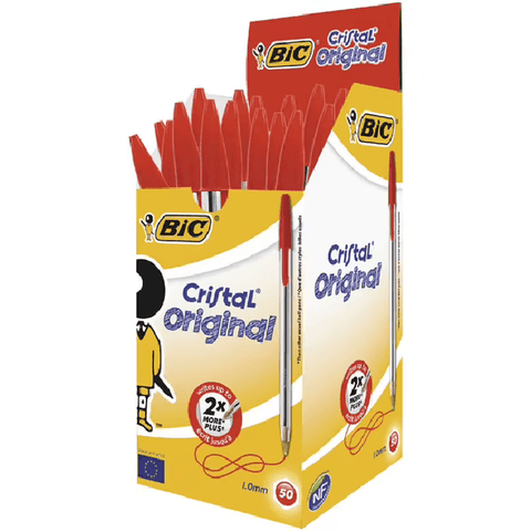 BIC Cristal Ballpoint Pens Medium (Red) [Box 50]