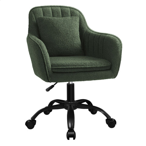 ALFORDSON Boucle Office Chair Computer Swivel Armchair Work Adult Kids (Green)