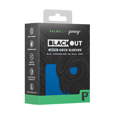 Palms Off Gaming Palms Off Standard 100pc Blackout Deck Sleeves - Blue Matte