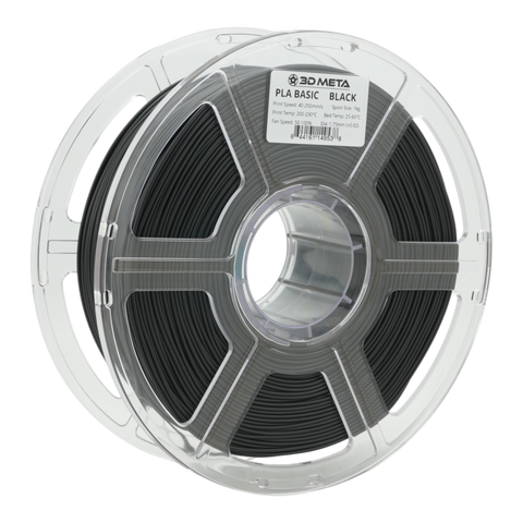 3D META PLA Basic 3D Printing Filament - Black