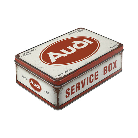 Nostalgic-Art Flat Storage Tin Embossed Vintage Audi Design 23x16cm