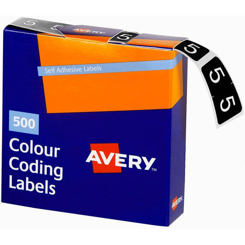 Avery 43245 Label Side Tab Year Code 5 25x38mm Dark Green Pack 500