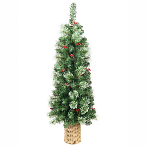 1.2m Juniper Dual Tip Cashmere Sapling Tree With Red Berries | 161 TipsGreen with Red & Brown