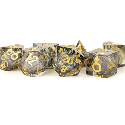 Fanroll By Metallic Dice Games Metallic Dice Games Vanishing Oil Liquid Core Swirl Dice 7 Set
