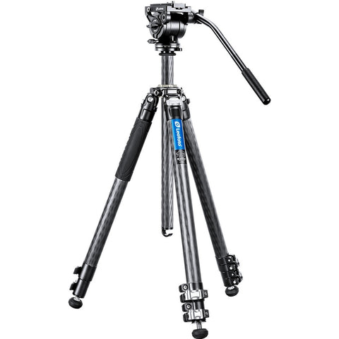 Leofoto Manba Series LV-323C+BV10 Carbon Fiber Video Tripod Kit with Flip Lock