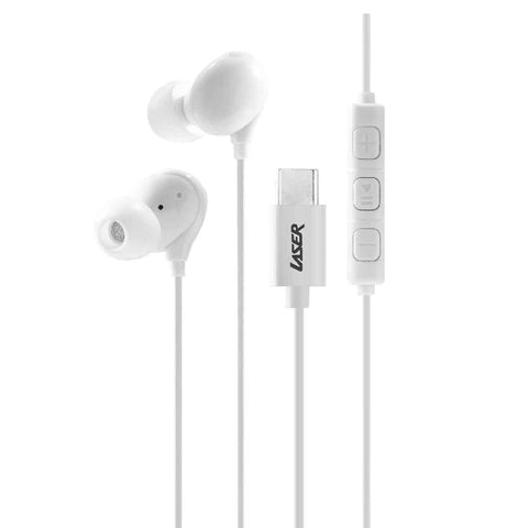 Laser Wired In-Ear Earphones with In-Line Controls (White)