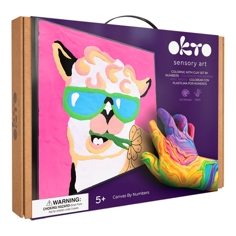 Okto Coloring with Clay Set by Numbers 29x29cm - Llama